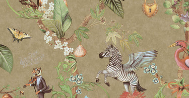Bring Your Walls to Life with Safari Symphony Gold Wallpaper