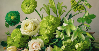 Green Wallpaper with Flowers for a Natural Look