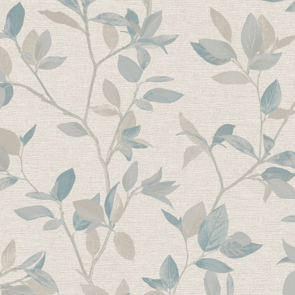 Silver Birch Blue Leaf Elegant Wallpaper - Nobletts Wallpaper
