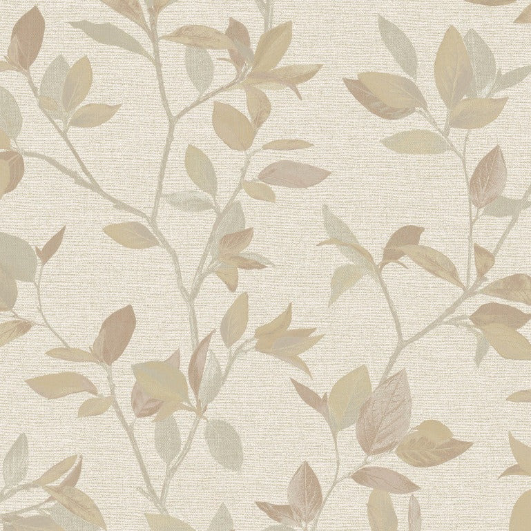Silver Birch Rust Leaf Design Chic Wallpaper - Nobletts Wallpaper