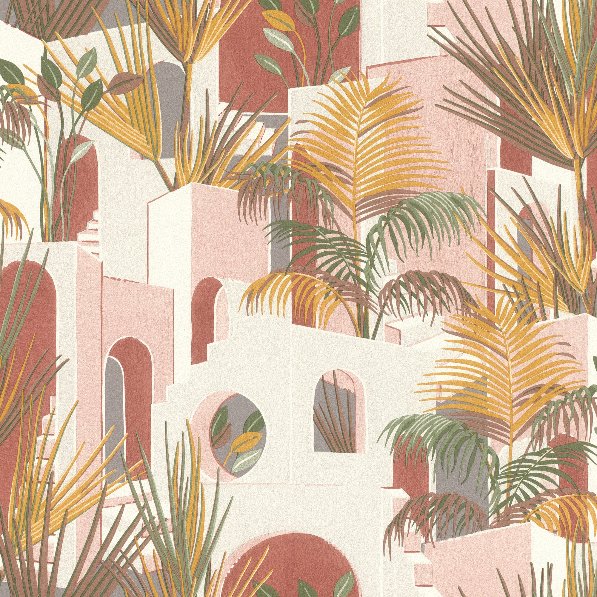 Santorin Palm Multi Wallpaper | Tropical Wallpaper | 689105