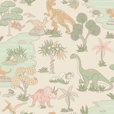 Dino Zoo Pink/Sage Wallpaper