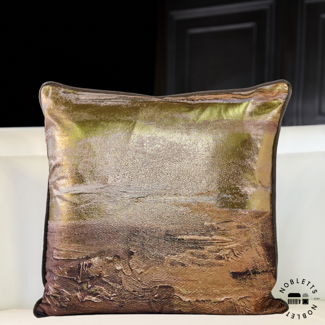Earth Foil Cushion| Feather Filled | Malini Designs