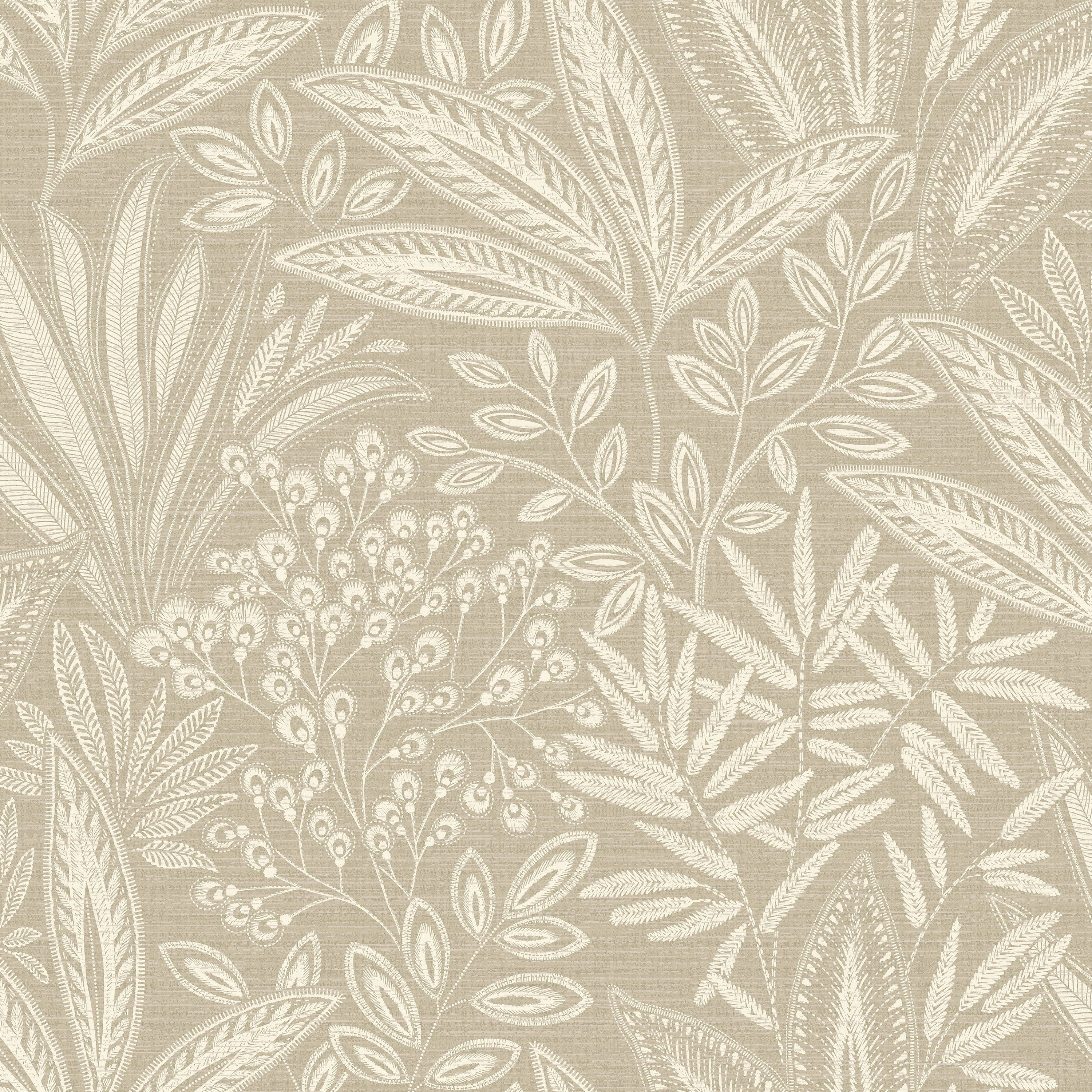 Sahara Leaf Fern Natural Wallpaper | Fern Patterned Wallpaper | M1782