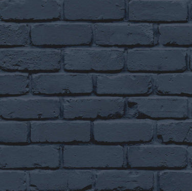 Painted Brick Navy Wallpaper
