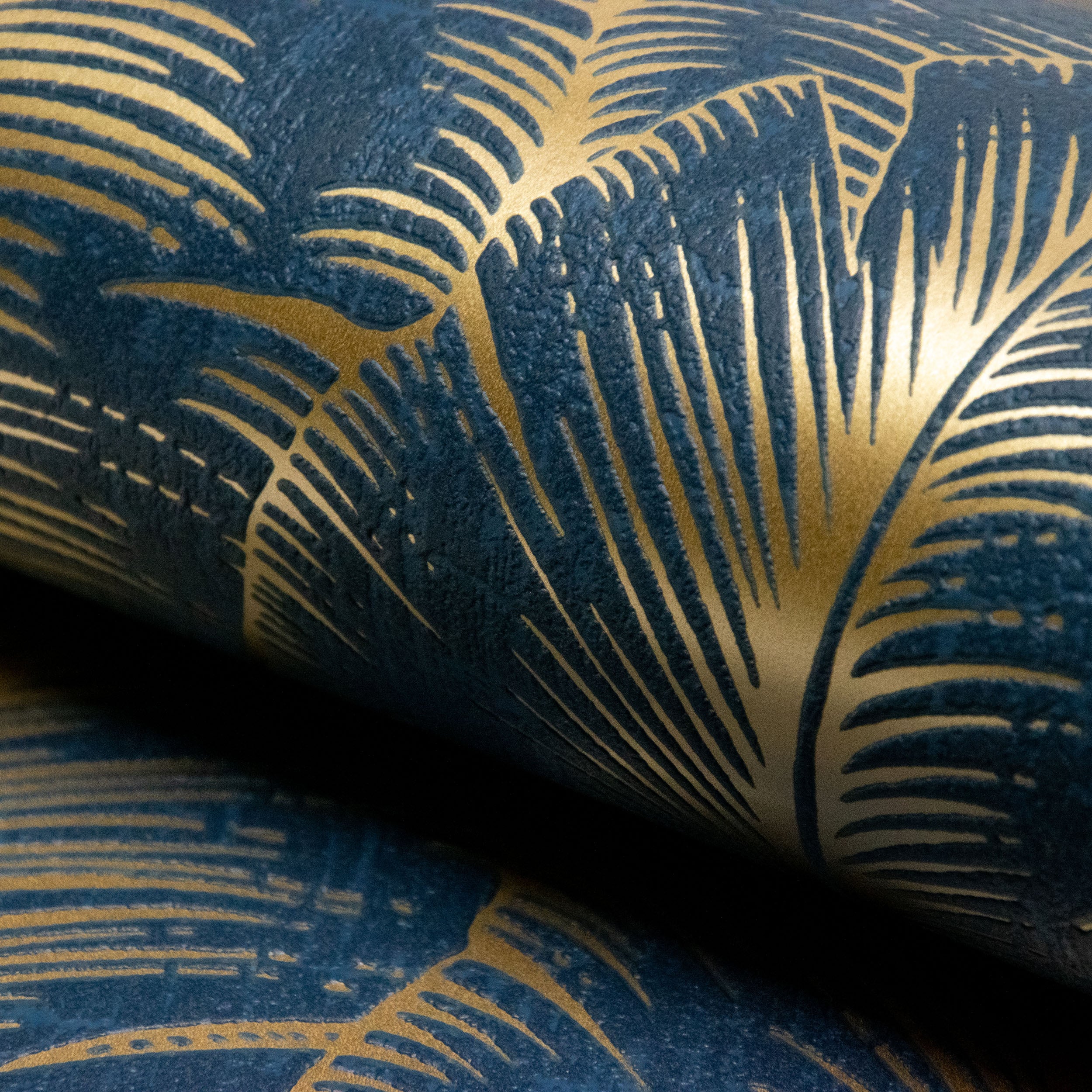 Palmeira Palm Blue Wallpaper | Grandeco Wallcoverings | A68502