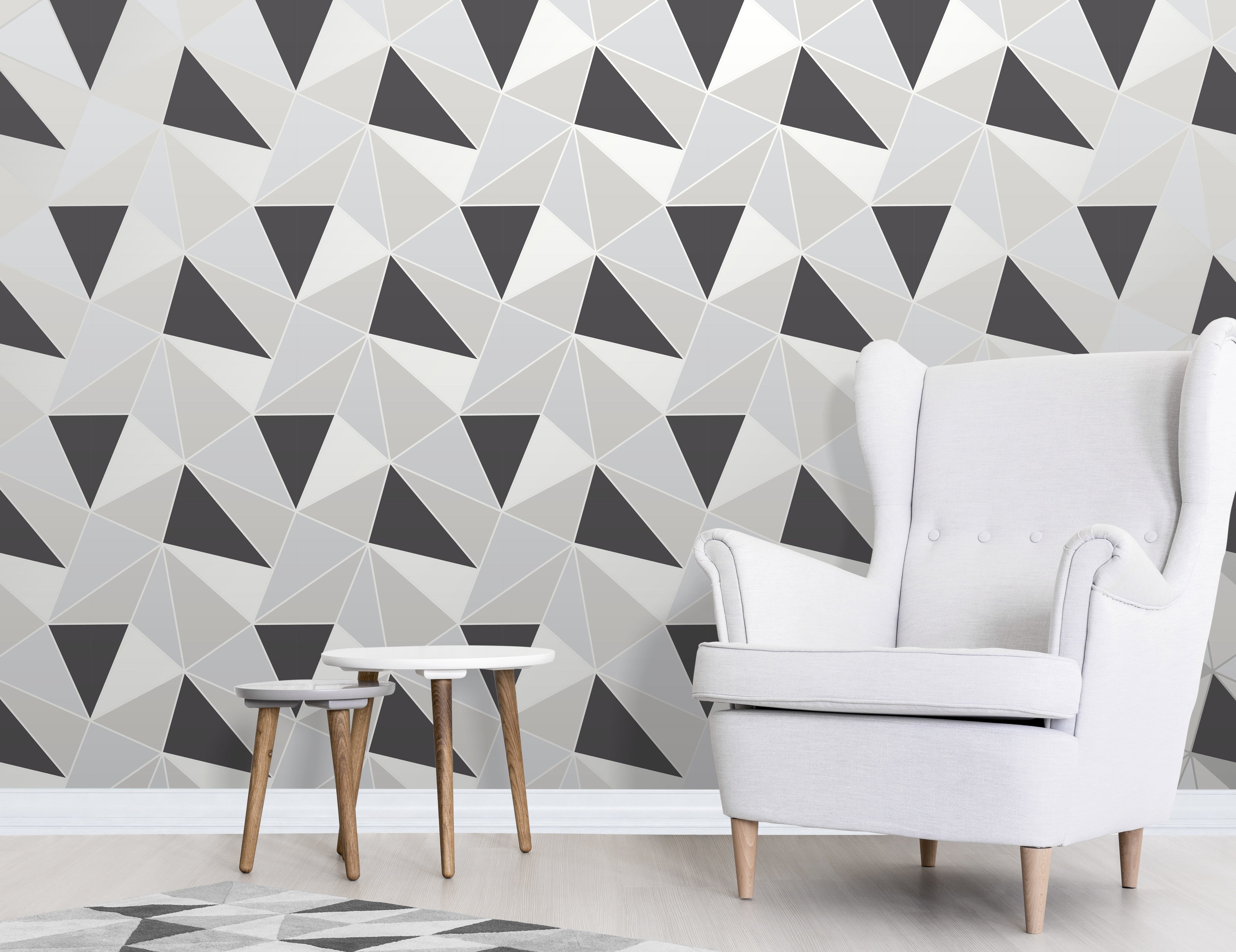 Fine Decor Wallpaper | Apex Geometric Grey | FD41994