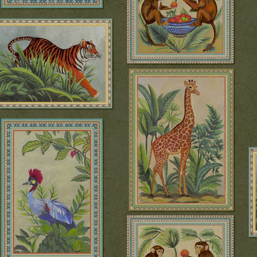 Statement Tropical Frames Green Wallpaper