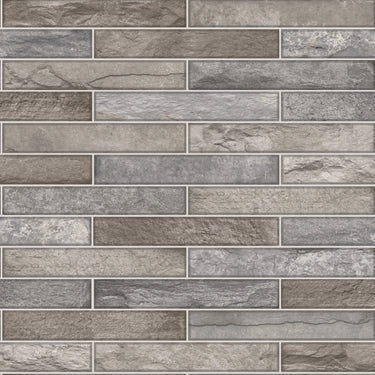 Talara Stone Tile Blue Mocha Wallpaper
