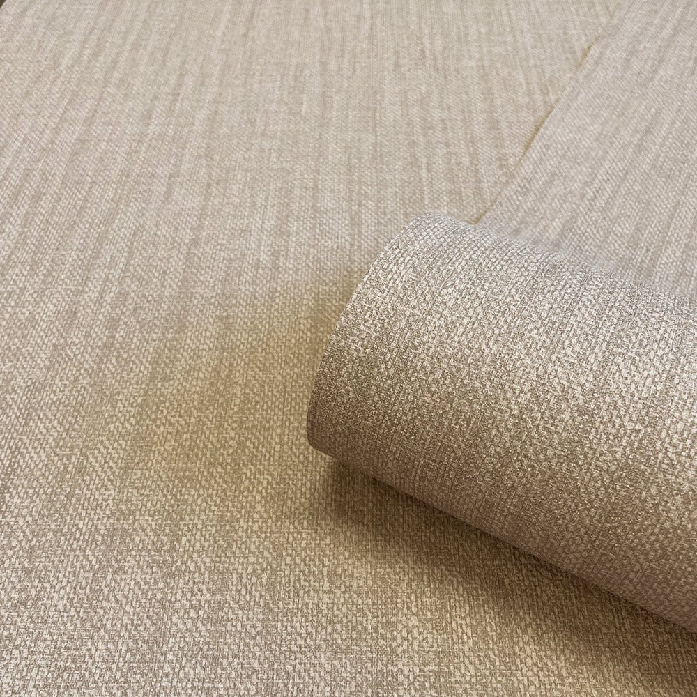 Anya Texture Taupe Wallpaper - Plain Hessian Design | 2146