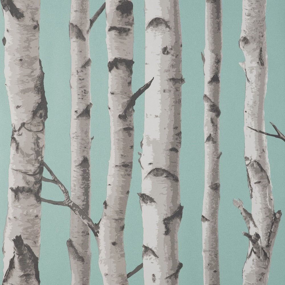 Birch Trees Blue Wallpaper - Fine Decor Wallcoverings - FD43293