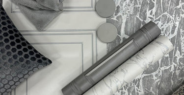 Cool Tones, Classic Beauty: Silver Grey Panels and Marbles Wallpapers on Mood Board Monday