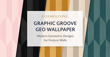 Cosmo Living Graphic Groove Geo Wallpaper – A Modern Statement in Colour & Texture