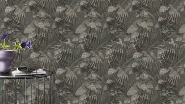 Schoner Wohnen Tropical Anthracite Wallpaper