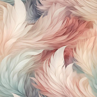 Plumes Multi Wallpaper - Feather Patterned Wallpaper - Nobletts