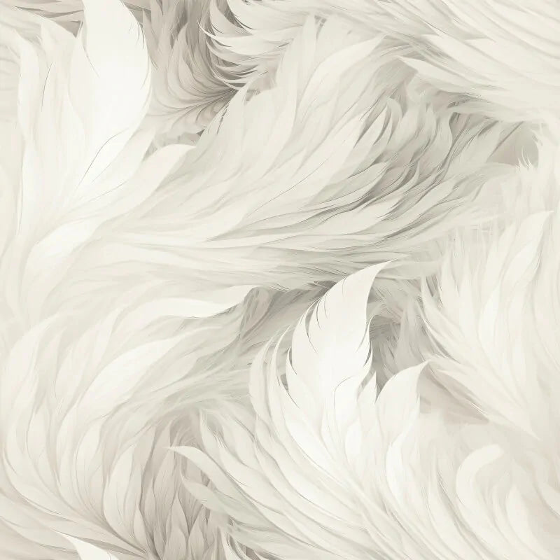 Plumes Ivory Wallpaper - Feather Patterned Wallpaper - Nobletts