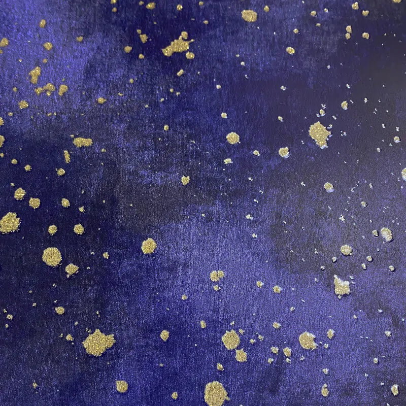 Twinkle Twinkle Blue and Gold Wallpaper - Metallic Gold Splashes