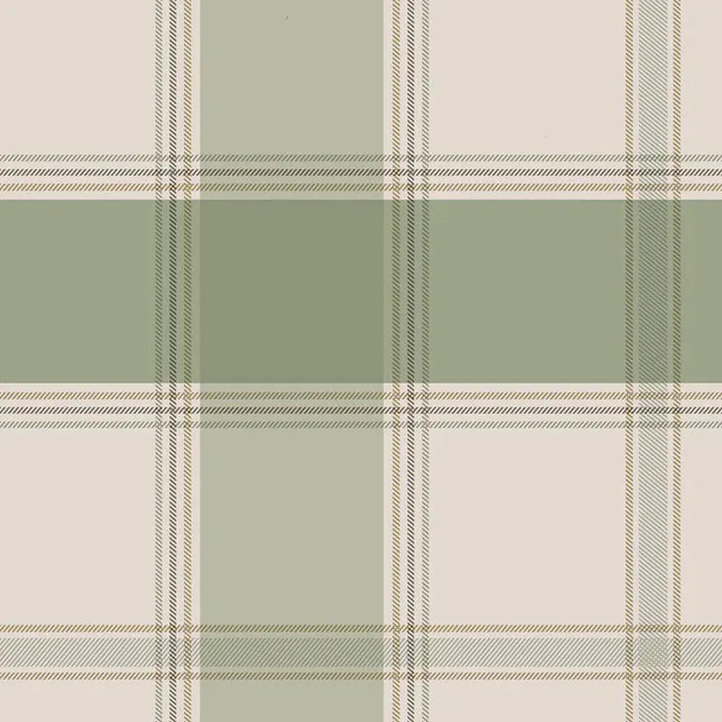 Bramble Check Green Wallpaper - Check Fabric Pattern - 2305