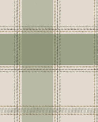 Bramble Check Green Wallpaper - Check Fabric Pattern - 2305