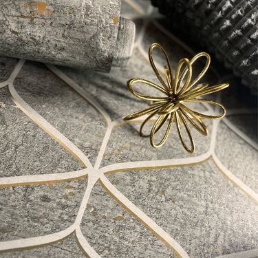 Linear Concrete Brown Wallpaper