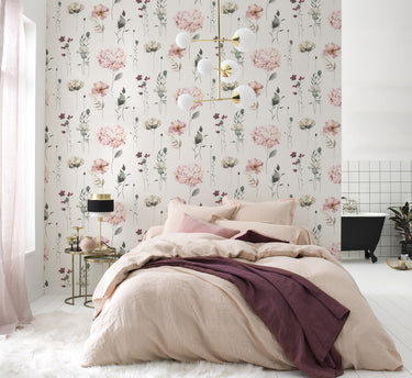 Floral Pink and Green Wallpaper| Rasch Wallcoverings | 300642