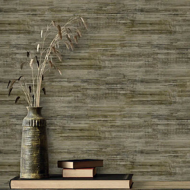 Couleurs & Matières - Furrow Effect Textured Wallpaper in Brown and Aqua