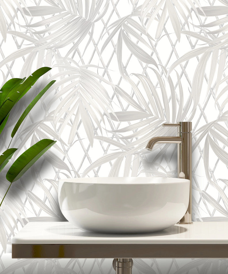 Paradise Palm Neutral Wallpaper | Tropical Palm Pattern | 539530