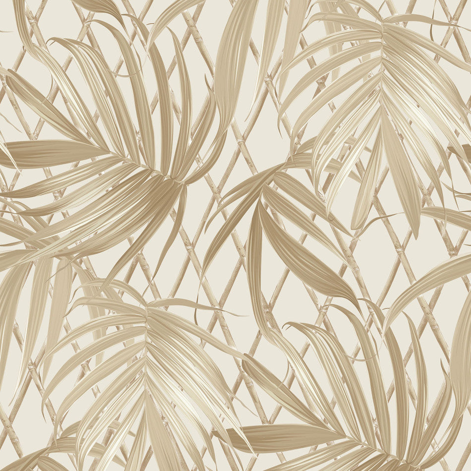 Paradise Palm Gold Wallpaper | Tropical Palm Pattern | 539578