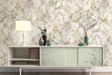 Verona Taupe/Gold Wallpaper | Italian Vinyl | 9121