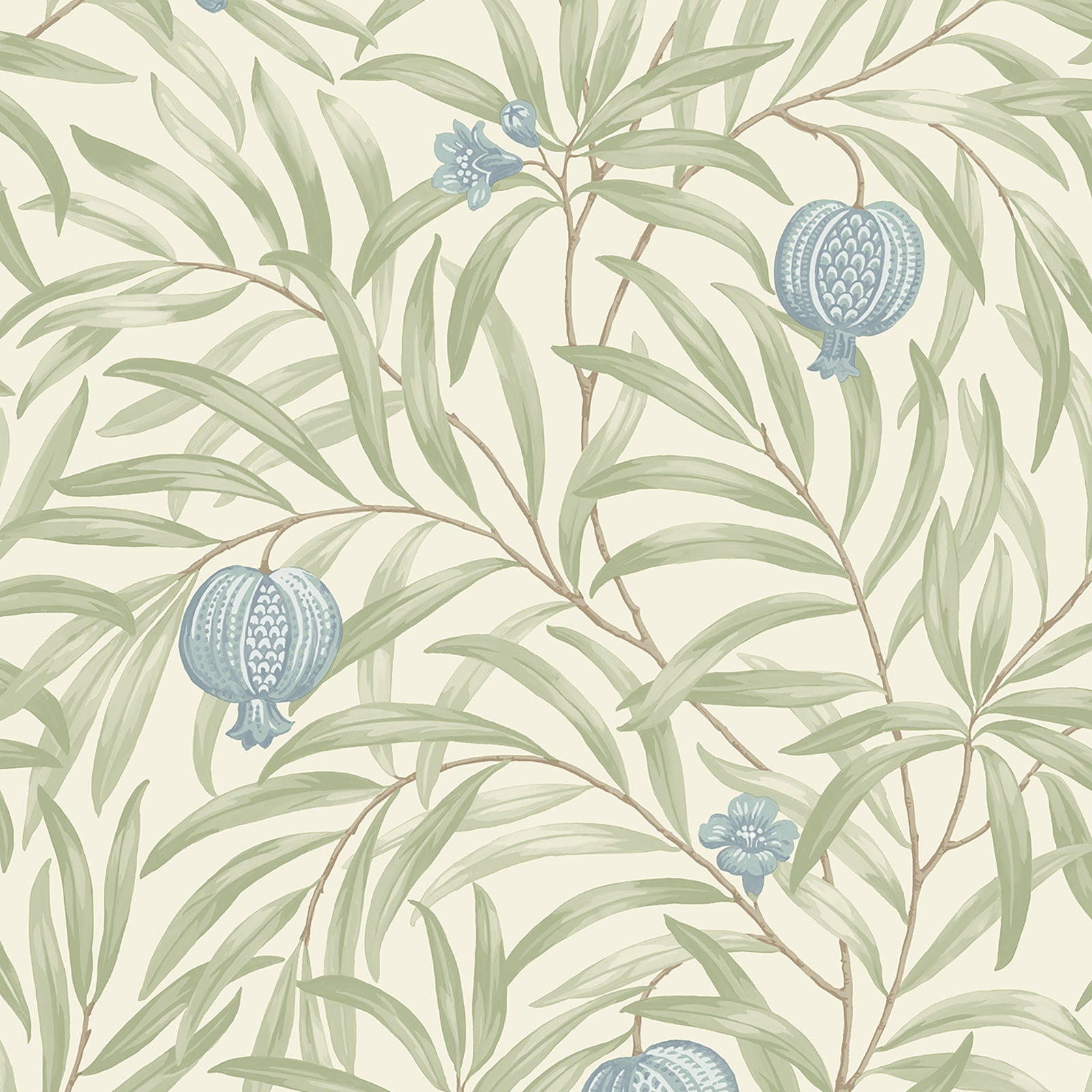 Pomegranate Blue and Green Wallpaper | Belgravia Wallcoverings | 9611