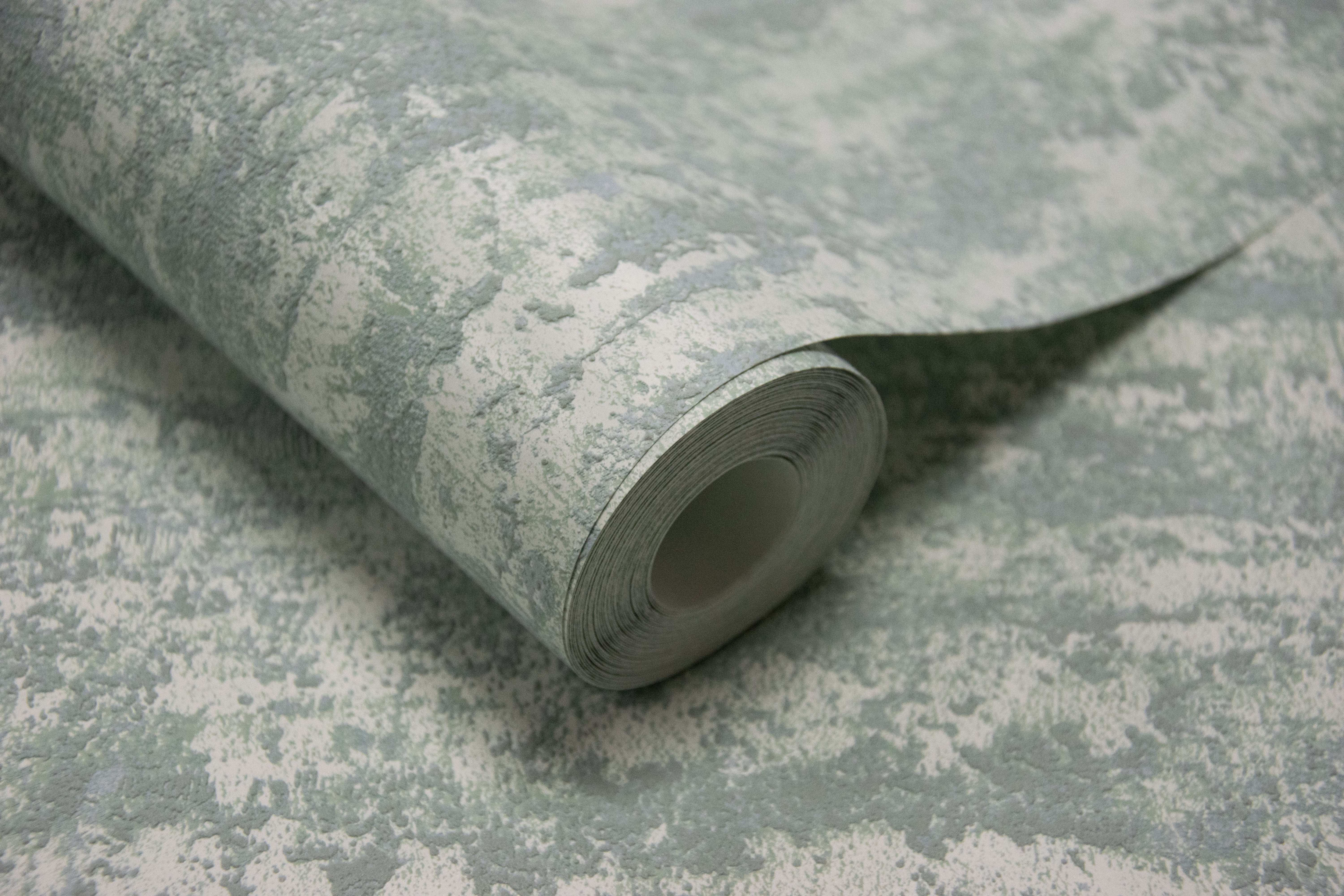 VerticalArt Attitude Concrete Aqua Wallpaper Room View