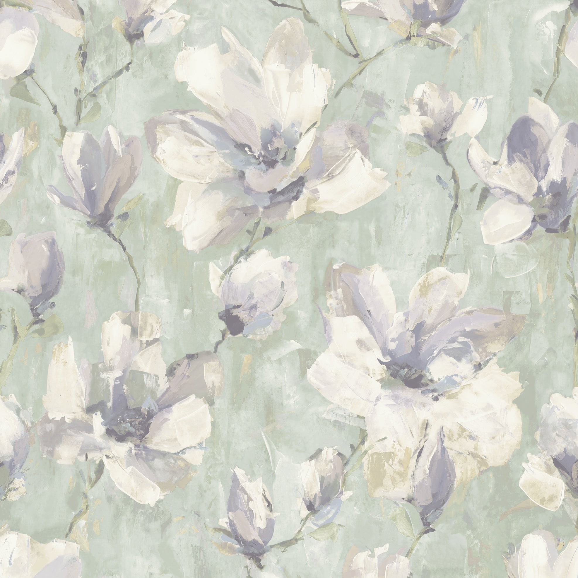 Camilla Floral Sage Wallpaper | Watercolour Flower Wallpaper | A72404