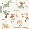Abstract Animals Sage/Beige Wallpaper