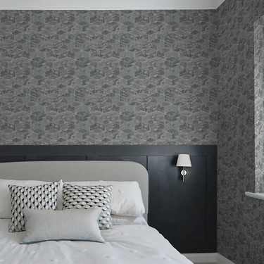 Alena Geo Marble Grey & Gold Wallpaper