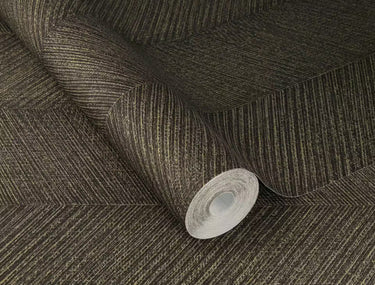 Amara Diagonal Weave Brown and Black Wallpaper