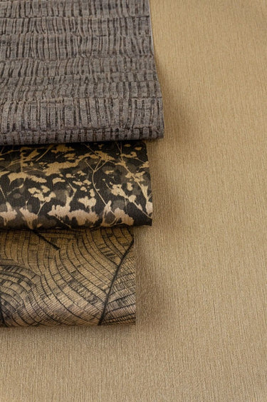 Amara Leaves Brown and Brass Wallpaper