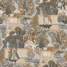 Animal Palace Navy/Orange Wallpaper
