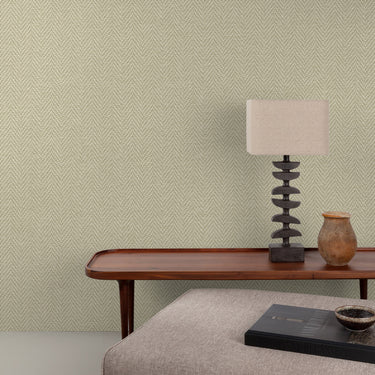 Antiga Herringbone Green Wallpaper