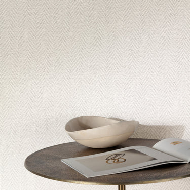 Antiga Herringbone Grey Wallpaper