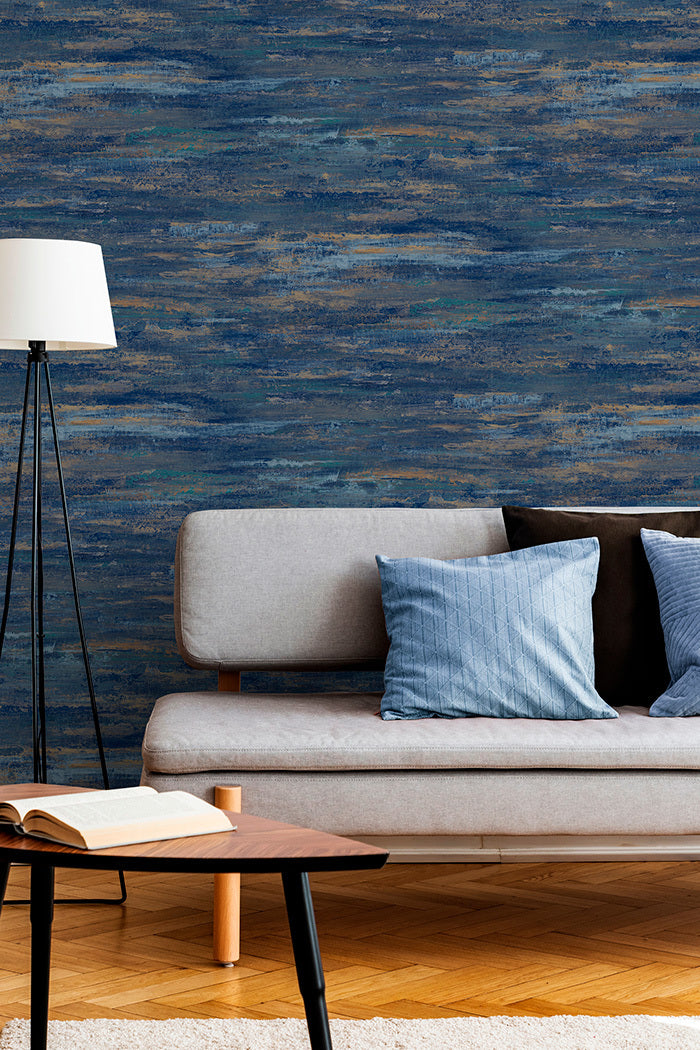 Arcadia Distressed Azure Wallpaper