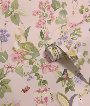 Away With The Fairies Pink Wallpaper
