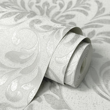 Azara Damask Light Grey Wallpaper