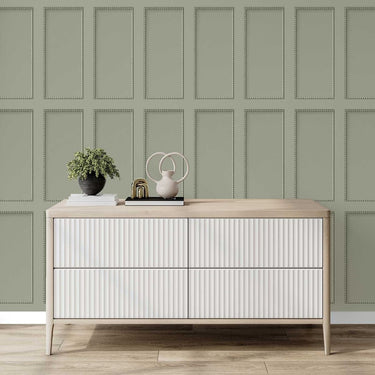 Beaded Panel Sage Wallpaper