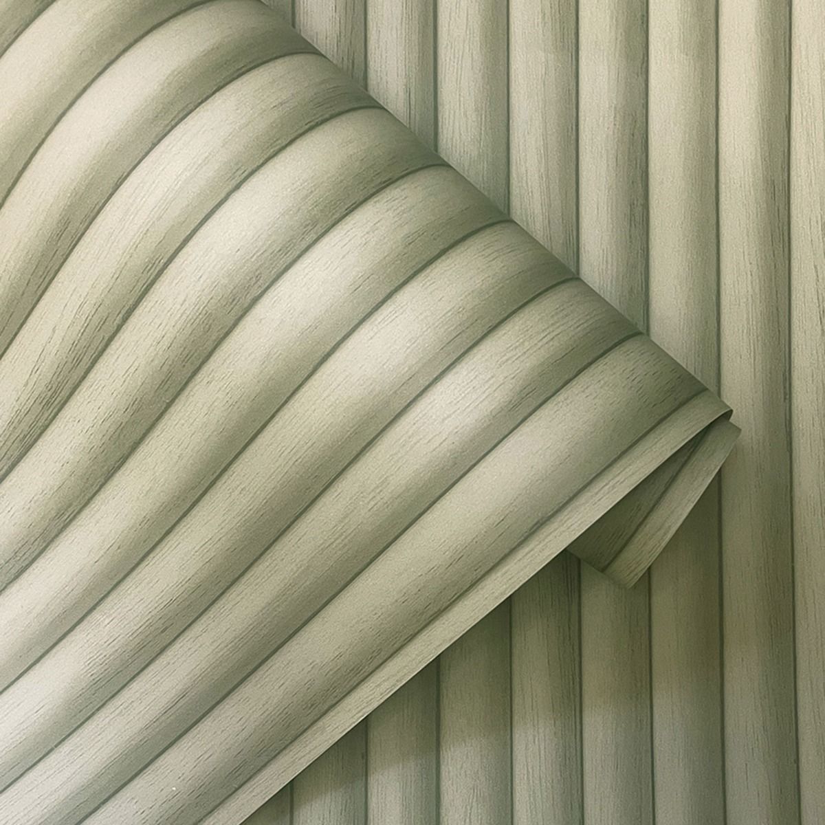 Bevel Slat Sage Wallpaper Detail