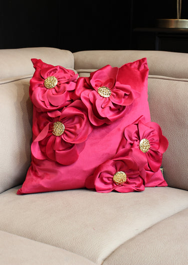 Paul Moneypenny Blooming Petals Fuchsia Cushion