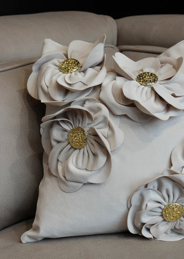 Paul Moneypenny Blooming Petals Ivory Cushion