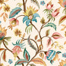 Bohemian Garden Cream & Teal Wallpaper