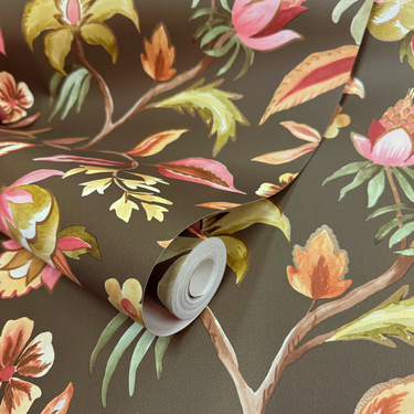 Bohemian Garden Khaki Wallpaper