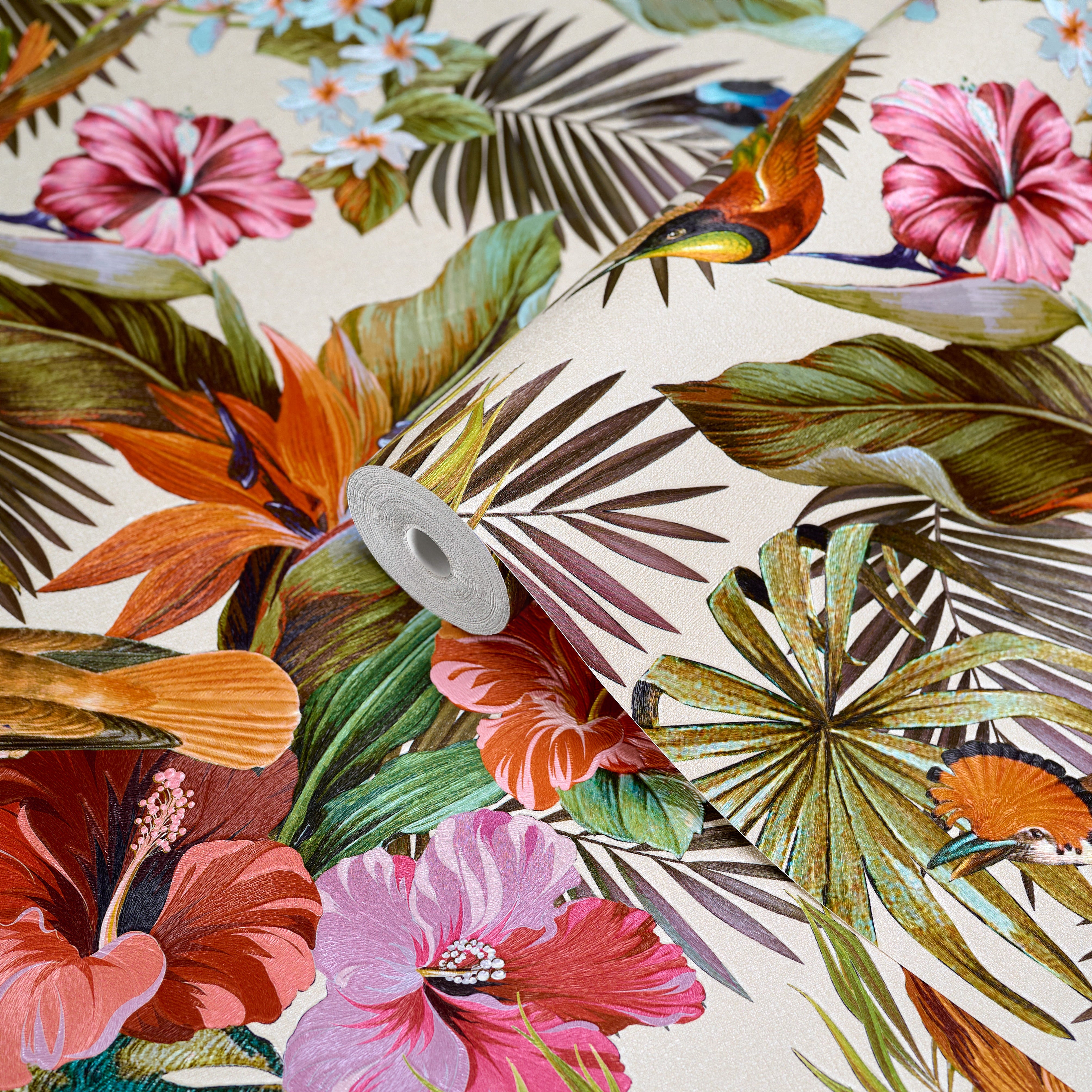 Paradise Birds Multi Wallpaper | Tropical Wallpaper | 539066