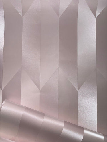 COSMOLiving - Graphic Groove Pink Wallpaper